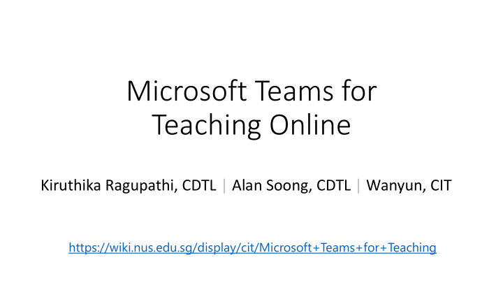 microsoft teams for teaching online