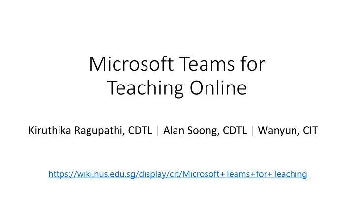 microsoft teams for teaching online