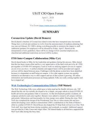 US:IT CIO Open Forum April 1, 2020  3 - 4 p.m. Via Zoom  https://maine.zoom.us/j/459939381