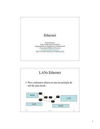Ethernet  Daniel Morat  Area de Ingeniera Telemtica  Departamento de Automtica y