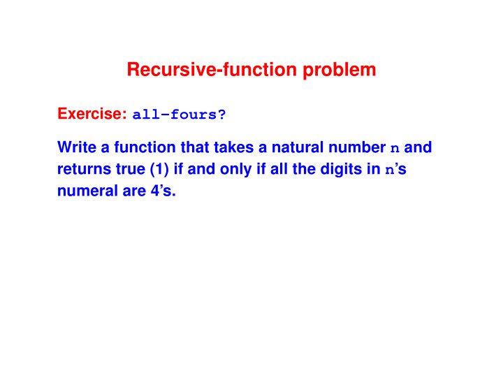 recursive function problem