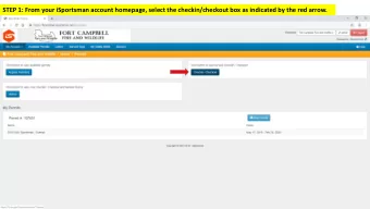 STEP 1: From your iSportsman account homepage, select the checkin/checkout box as indicated by