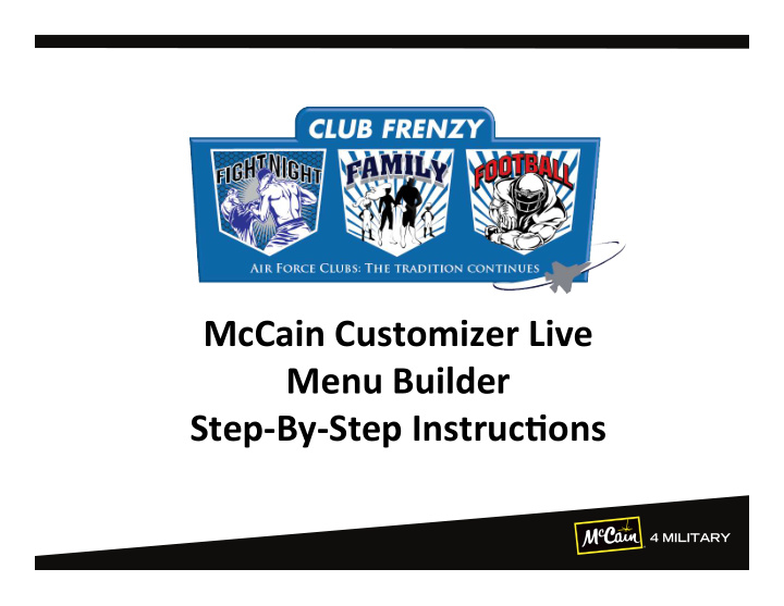 mccain customizer live menu builder step by step instruc