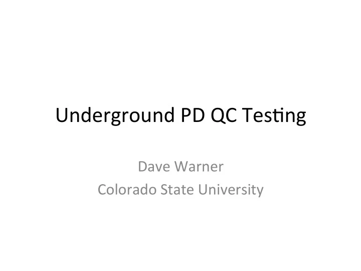 underground pd qc tes0ng
