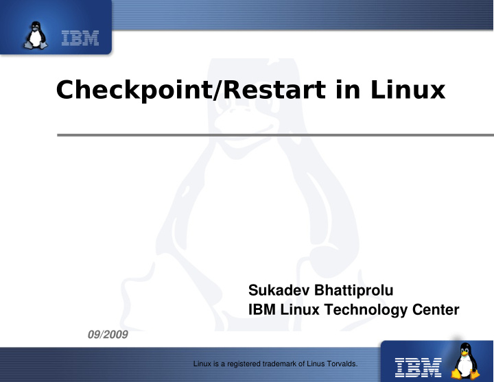 checkpoint restart in linux