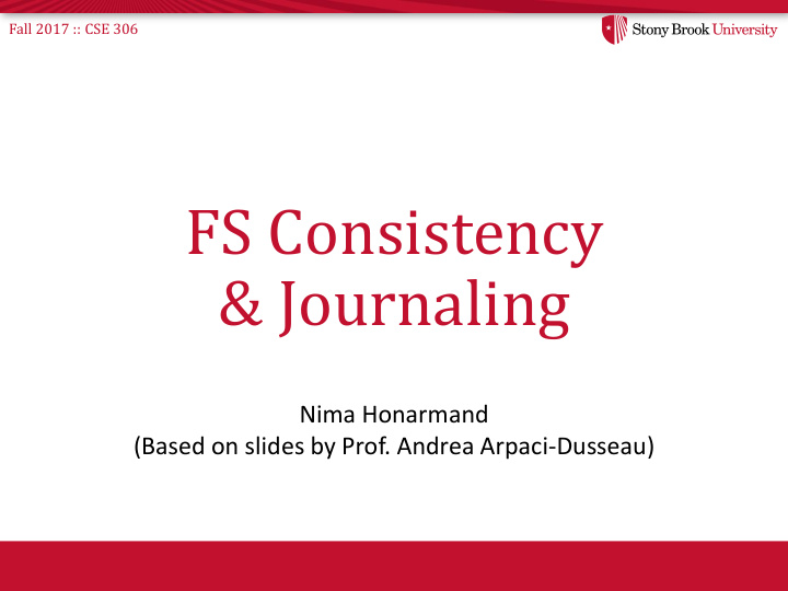 fs consistency journaling