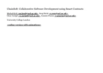 ChainSoft: Collaborative Software Development using Smart Contracts  Micha Krl