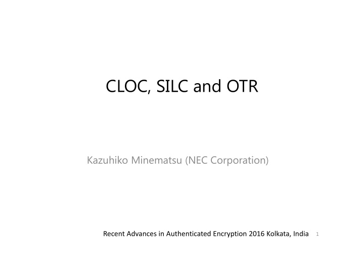 cloc silc and otr