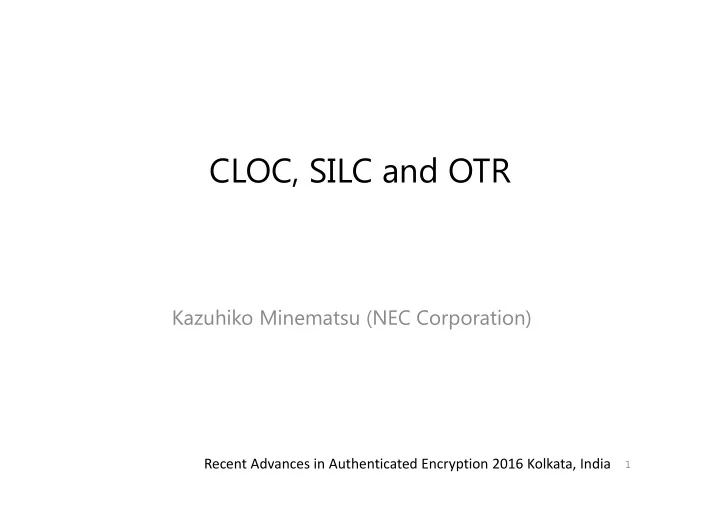 cloc silc and otr