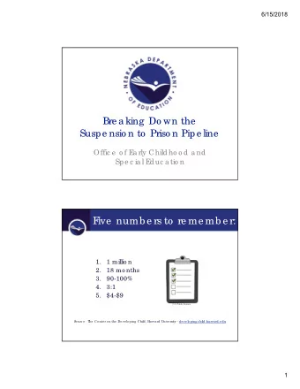 F  ive  numb e rs to  re me mb e r:  1.  1 millio n  2.  18 mo nths  3.  90-100%  4.  3:1  5.