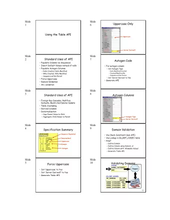 Slide  Slide  Uppercase Only  1  6  Using the Table API  Uppercase  Server Derived?  Slide  Slide