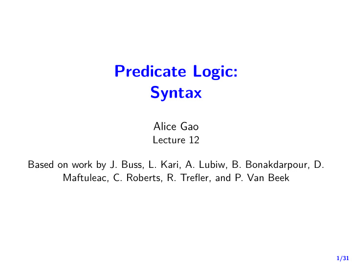 predicate logic syntax