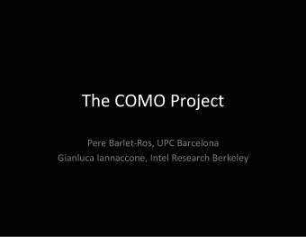 TheCOMOProject  PereBarletRos,UPCBarcelona