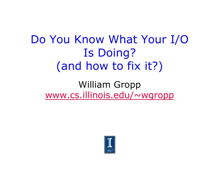 do you know what your i o is doing and how to fix it