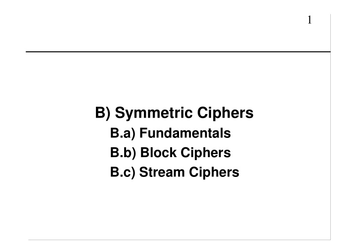 b symmetric ciphers