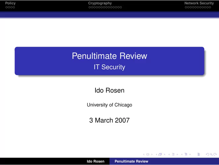 penultimate review