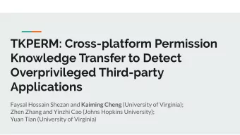 TKPERM: Cross-platform Permission  Knowledge Transfer to Detect  Overprivileged Third-party