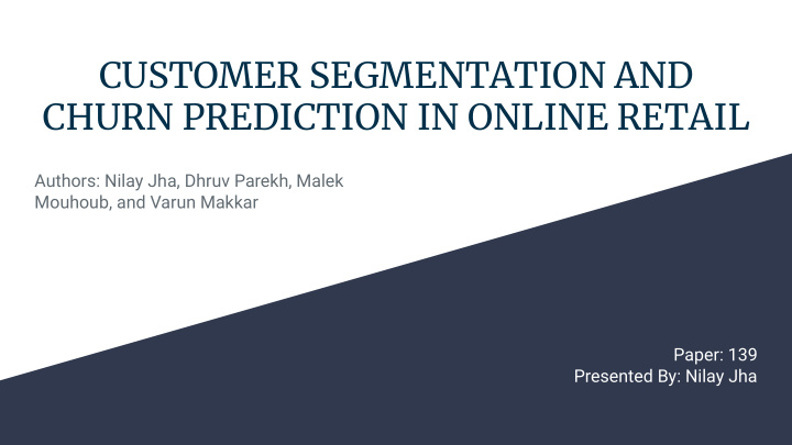 customer segmentation and churn prediction in online