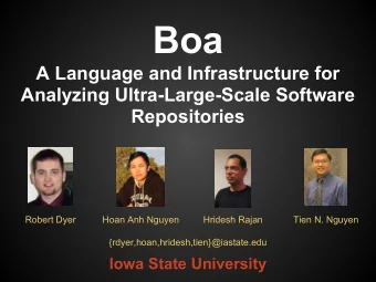 Boa  A Language and Infrastructure for  Analyzing Ultra-Large-Scale Software  Repositories  Robert