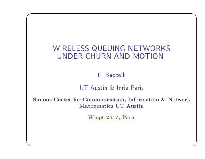 simons center for communication information network