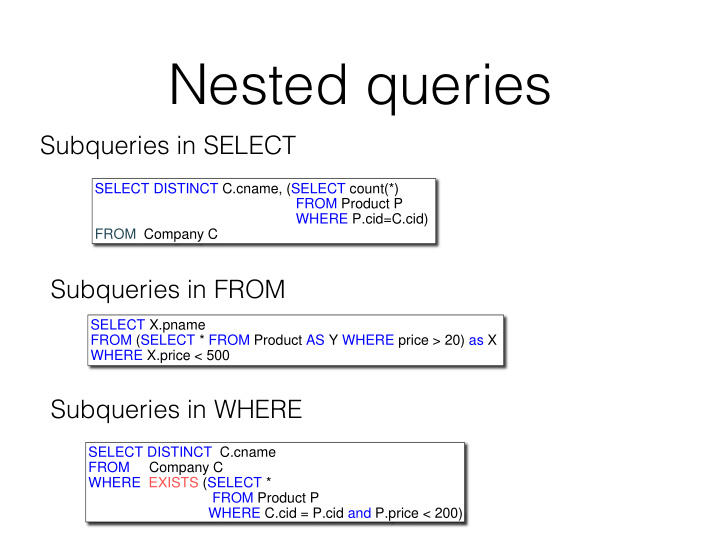 nested queries