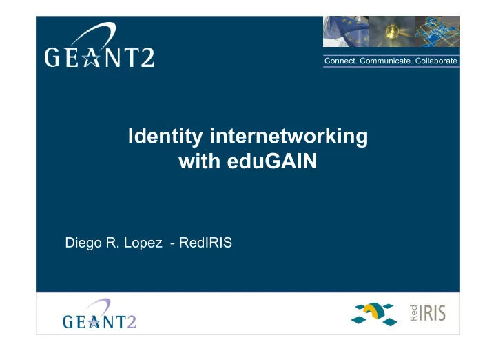 identity internetworking with edugain