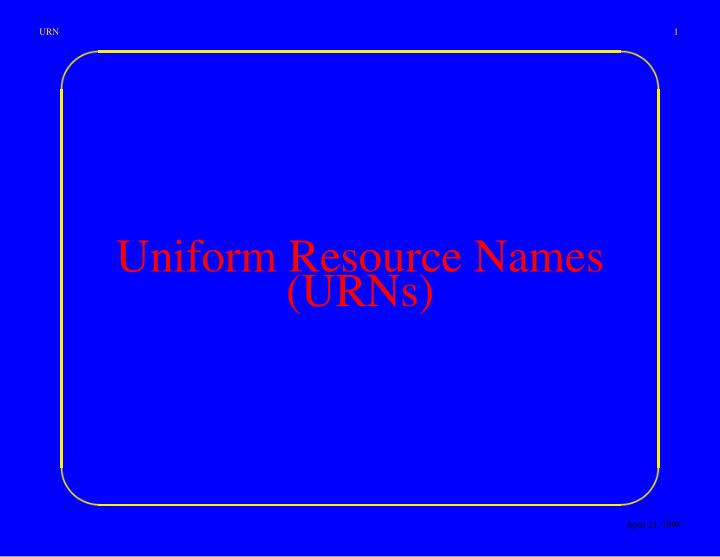 uniform resource names urns