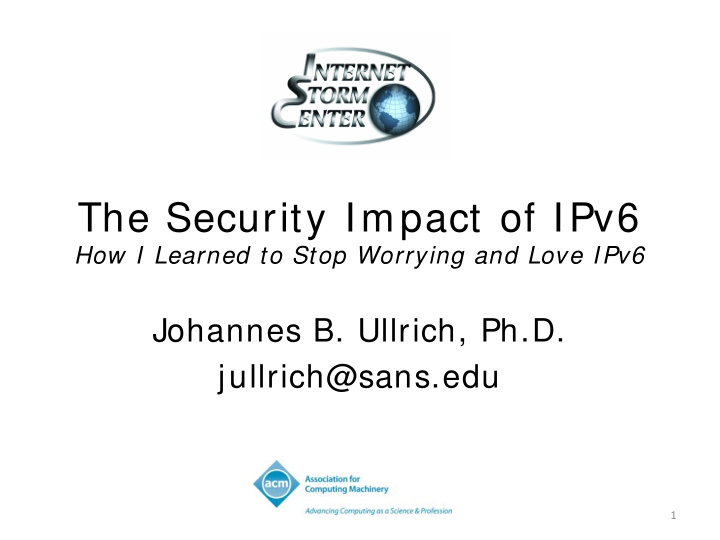 the security impact of ipv6