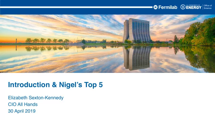 introduction nigel s top 5