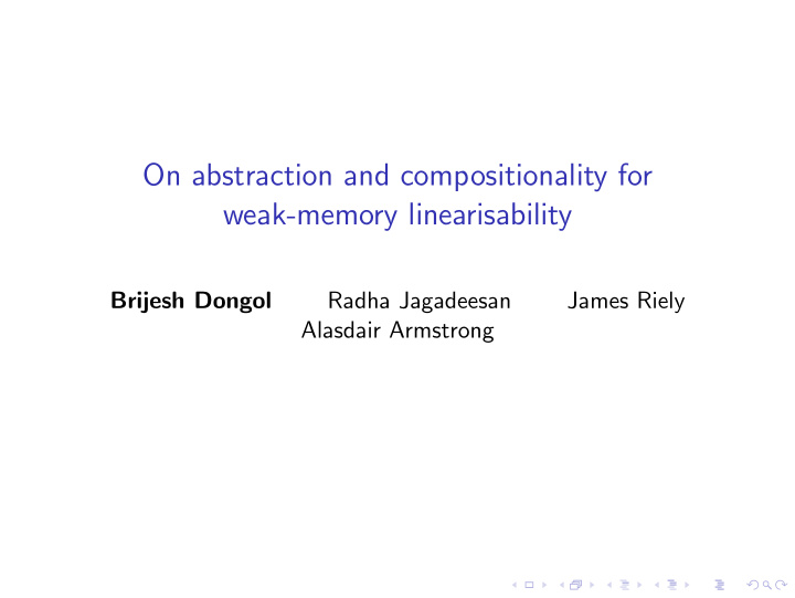 on abstraction and compositionality for weak memory