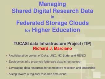 TUCASI data Infrastructure Project (TIP)  Richard J. Marciano    A collaborative project of