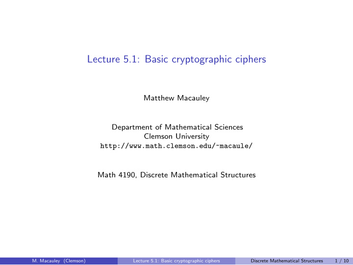 lecture 5 1 basic cryptographic ciphers