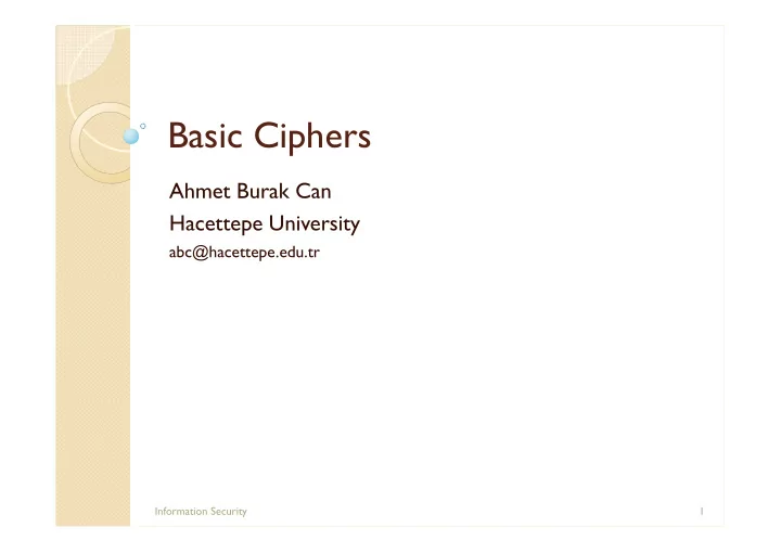 basic ciphers