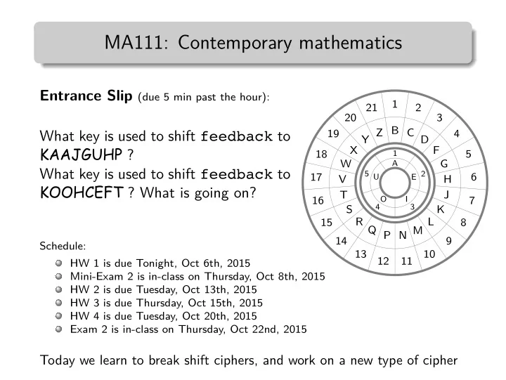 ma111 contemporary mathematics
