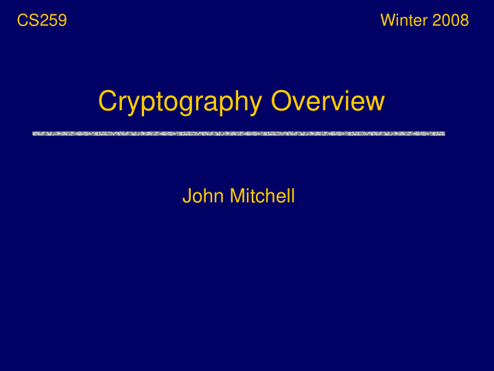 cryptography overview