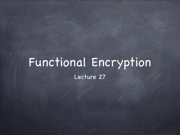 functional encryption