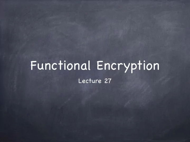 functional encryption