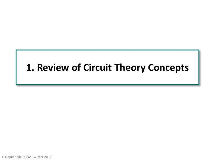 1 review of circuit theory concepts
