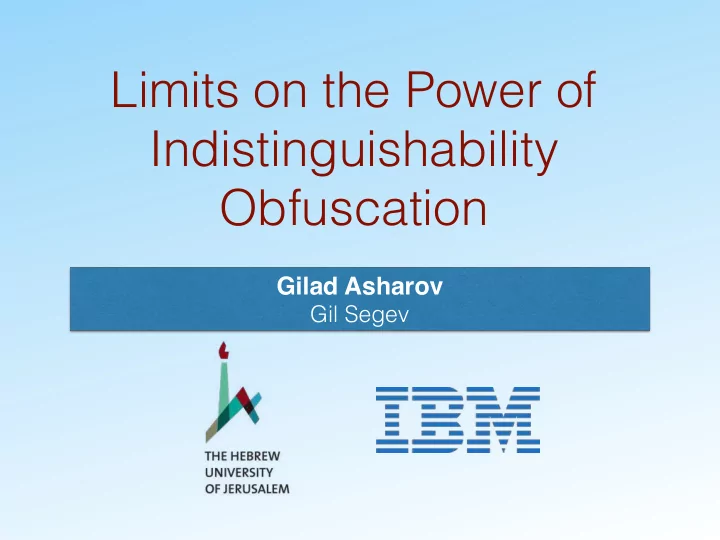limits on the power of indistinguishability obfuscation