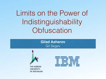 Limits on the Power of  Indistinguishability  Obfuscation  Gilad Asharov  Gil Segev  Limits on the