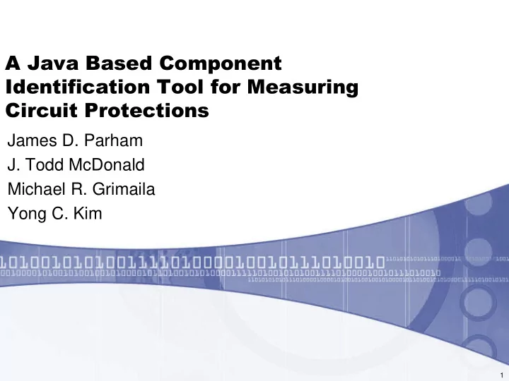 a java based component identification tool for measuring