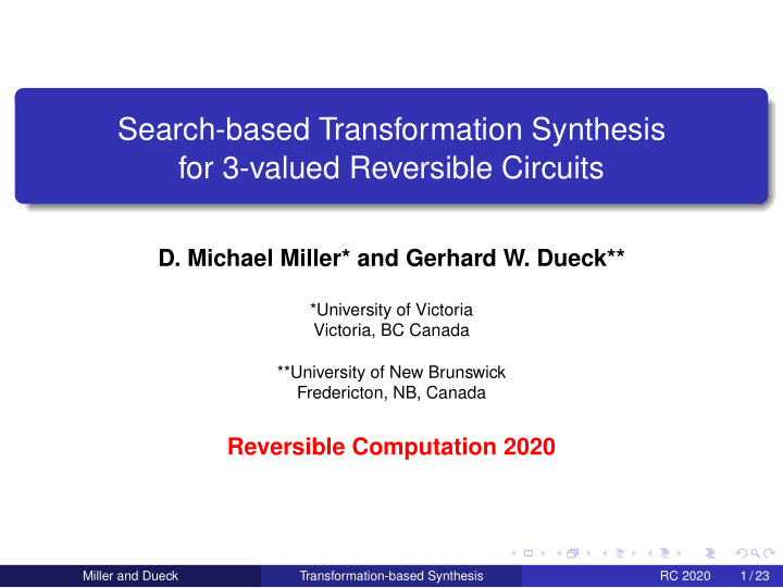 search based transformation synthesis for 3 valued