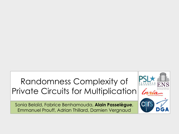 randomness complexity of private circuits for
