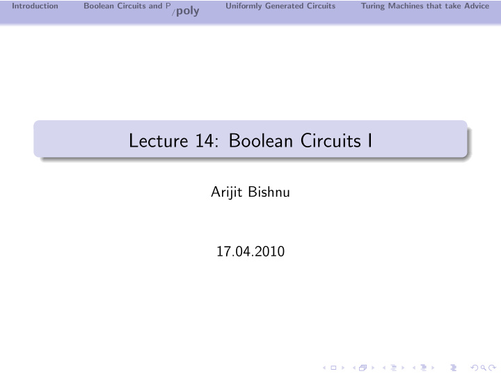 lecture 14 boolean circuits i
