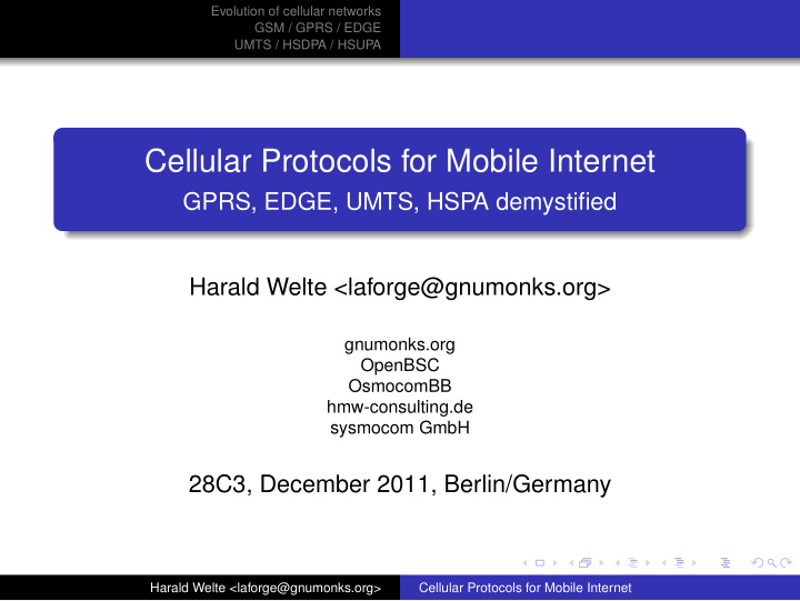 cellular protocols for mobile internet