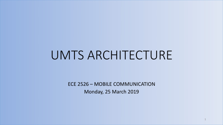umts architecture