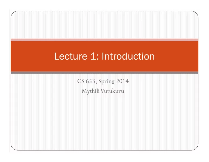 lecture 1 introduction