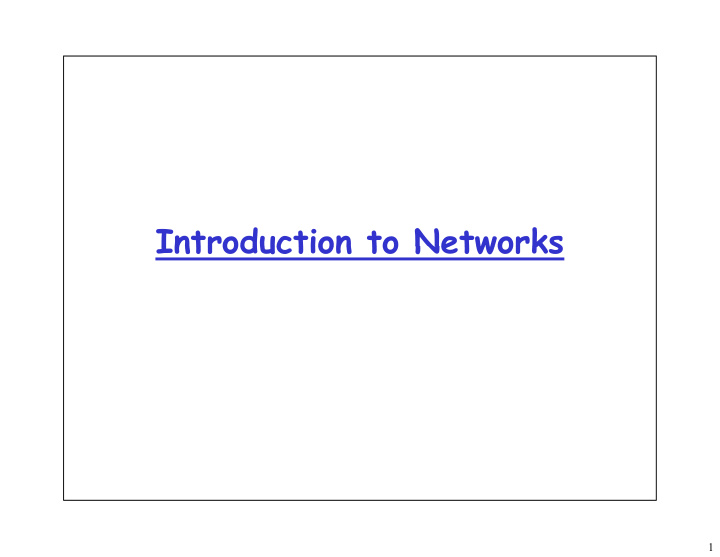 introduction to networks introduction to networks