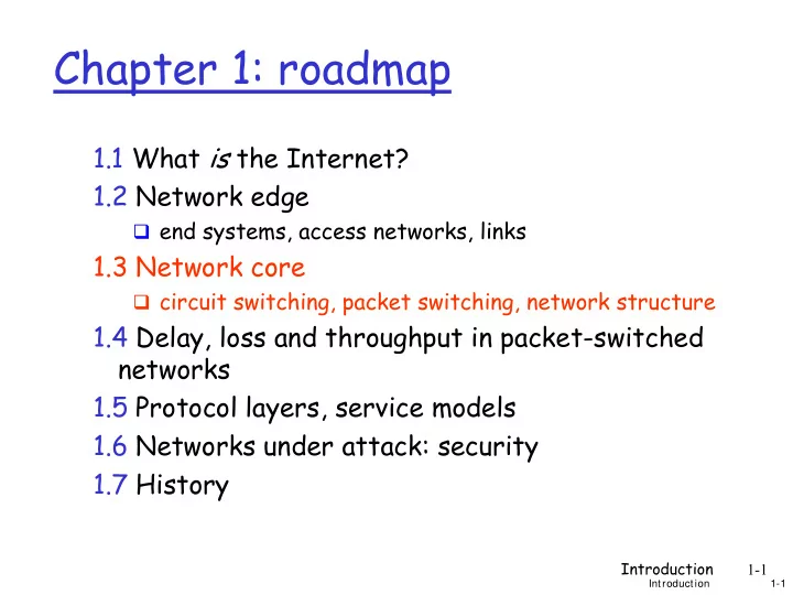 chapter 1 roadmap