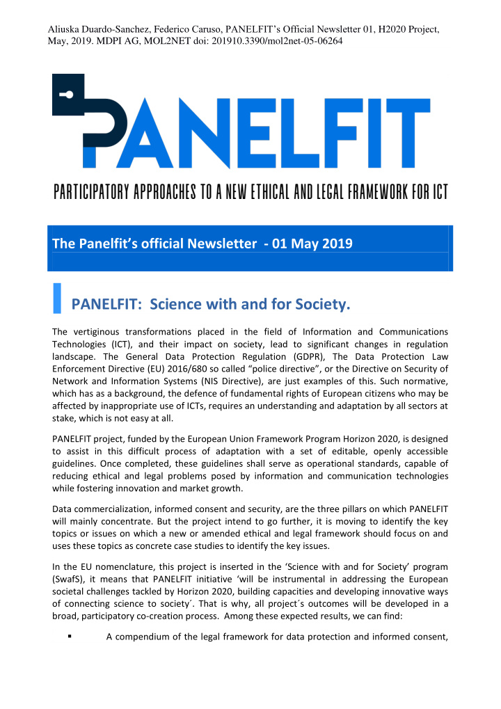 panelfit science with and for society